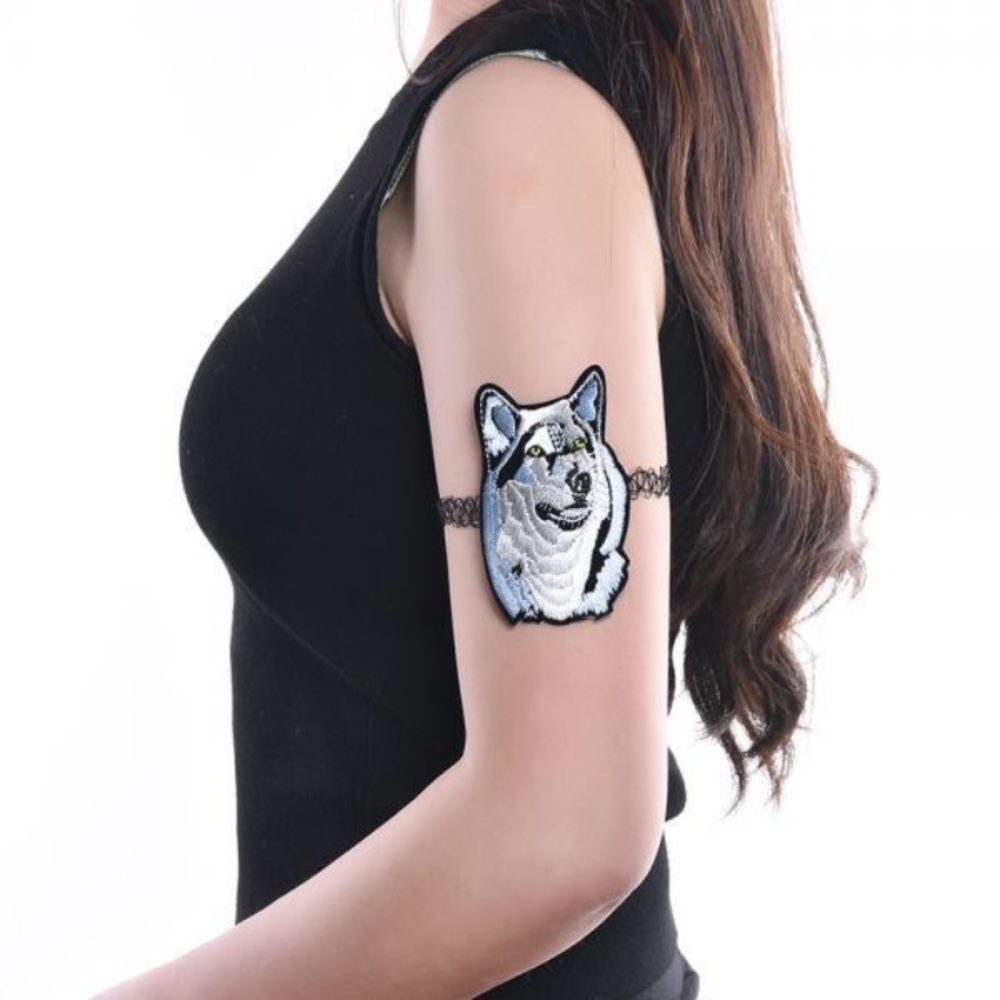 🐺 Awesome Wolf patch 90s tattoo style armband 🐺
